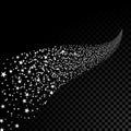 Falling sparkling stars trail, light effect. Royalty Free Stock Photo