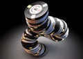 Casino Chips Falling Stack