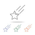 falling star icon. Element of a space multi colored icon for mobile concept and web apps. Thin line icon for website design and de