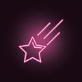 falling star neon icon. Elements of Space set. Simple icon for websites, web design, mobile app, info graphics