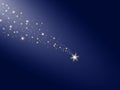 Falling star on the night blue sky Royalty Free Stock Photo