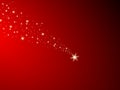 Falling star on the night red sky Royalty Free Stock Photo