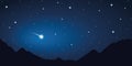 Falling star starry sky in the mountains Royalty Free Stock Photo