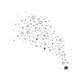 Falling Star Vector. Abstract illustration. Black Star with on White Background. Meteoroid, Comet, Asteroid, Stars Royalty Free Stock Photo