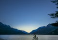 Falling Stars in a star filled skjy over Buttle Lake in Strathcona Provincial Park on Vancouver Island in summer Royalty Free Stock Photo