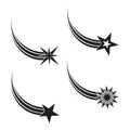 Falling stars vector set.