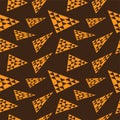 Falling Triangles Shape Ornament. Abstract Triangular Geometric Seamless Pattern Design Template. Orange and Brown Color Theme Royalty Free Stock Photo