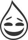 Falling Water Drop, Smiling Laughing Face Emoji
