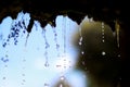 Falling waterdrops with deepth of field Royalty Free Stock Photo