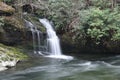 Falling waterfall in the Great Smoky Mountains. Royalty Free Stock Photo