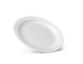 Falling white dish plate isolated