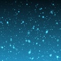 Falling winter christmas realistic snow on transparent background. Bokeh lights and flying snowflakes in the air Royalty Free Stock Photo