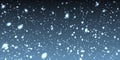 Falling winter christmas realistic snow on transparent background. Bokeh lights and flying snowflakes in the air Royalty Free Stock Photo