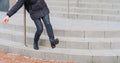 Falling Woman on Slippery Stairs, Icy Steps Fell, Unsafe Wet Steps, Slippery Stairs Problem