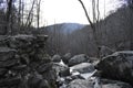 Fallingwater Cascades Trail from the bottom near Roanoke, VA Royalty Free Stock Photo