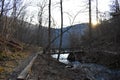 Fallingwater Cascades Trail sunset near Roanoke, VA Royalty Free Stock Photo