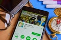 Fallout Shelter dev application on Smartphone screen. Royalty Free Stock Photo