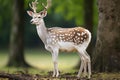 Fallow deer dama dama in the autumn forest, European fallow deer or common fallow deer, AI Generated