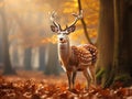 Fallow Deer (Dama dama) Made With Generative AI illustration