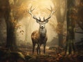 Ai Generated illustration Wildlife Concept of Fallow Deer Royalty Free Stock Photo