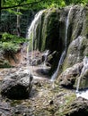 Falls and bed of a mountain river on the Russian coast of the Black Sea. Royalty Free Stock Photo