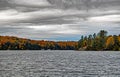 Falls Colors And Ominous Clouds On Lake Rosseau Royalty Free Stock Photo