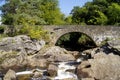 Bridge over the river Dochart and the Falls of Dochart in Scotland Royalty Free Stock Photo