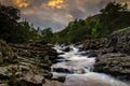 The Falls of Dochart at dusk, Killin, Highlands, Scotland Royalty Free Stock Photo