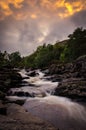 The Falls of Dochart at dusk, Killin, Highlands, Scotland Royalty Free Stock Photo