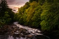 The Falls of Dochart at dusk, Killin, Highlands, Scotland Royalty Free Stock Photo