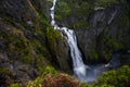 Falls in mountains of Norway after rain