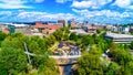 Falls Park and Liberty Bridge Panorama in Greenville, South Carolina, USA Royalty Free Stock Photo