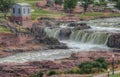 Falls Park is a major Tourist Attraction in Sioux Falls, South Dakota during all Seasons Royalty Free Stock Photo