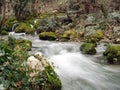 Falls on the small mountain river Royalty Free Stock Photo