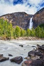 Falls Takakkaw formed by melting glacier