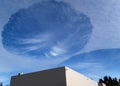 Fallstreak holes or hole punch clouds in sky rare formation Royalty Free Stock Photo