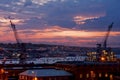 Falmouth Docks at sunset