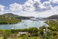 Falmouth harbour. View from Shirely Heights, Antigua, West Indie