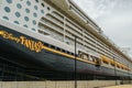 Falmouth, Jamaica - June 03 2015: Disney Fantasy cruise ship docked at the Falmouth Cruise Port in Jamaica.