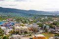 Falmouth port in Jamaica island, the Caribbeans. With old houses and duty free zone. From above, picture from cruise