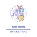 False claims concept icon