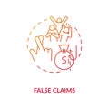 False claims concept icon