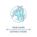 False claims concept icon