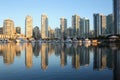 False Creek, Reflections, Condos, Marina, Vancouve Royalty Free Stock Photo