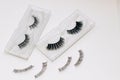 False decorative eyelashes on a white background.