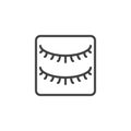 False eyelashes outline icon