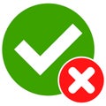 False Positive Raster Icon Flat Illustration