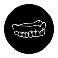 False teeth line icon. Dental prosthetic.