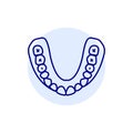False teeth line icon. Dental prosthetic.