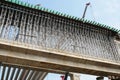 Falsework work at the construction site. It consists of temporary structures used in construction to support a permanent structure